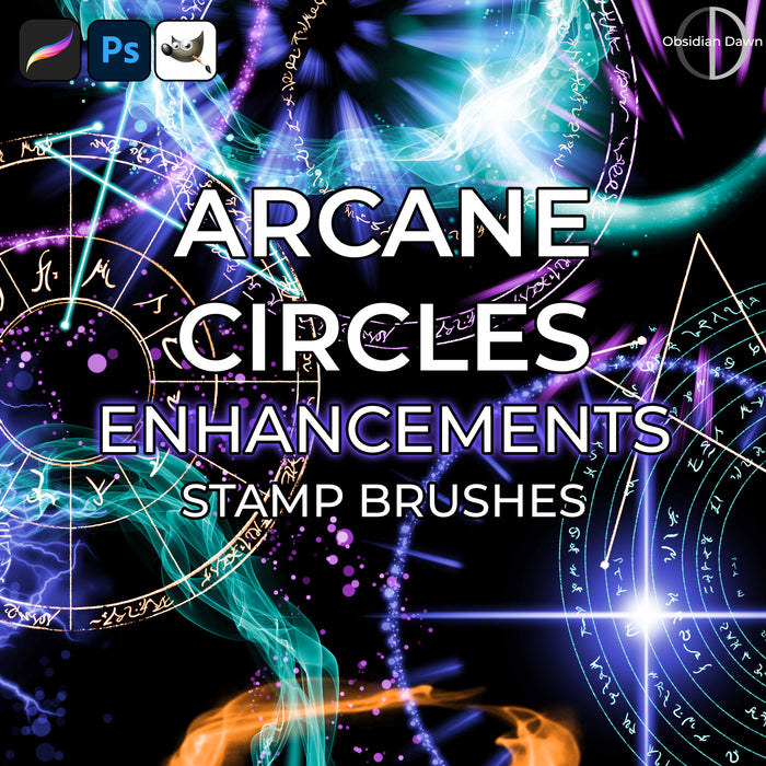 Arcane Circles Enhancements Brushes – Photoshop, Procreate, GIMP