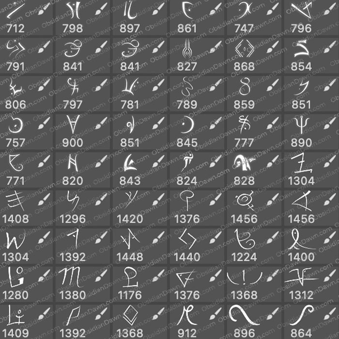 Arcane Runes Brushes Mega Pack – Photoshop, Procreate, GIMP
