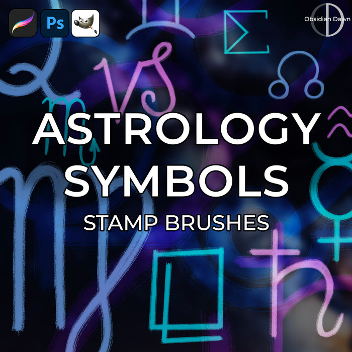 Astrology Symbols Brushes - Photoshop, Procreate, GIMP