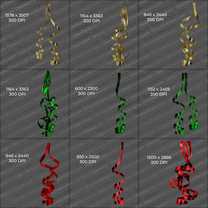 Christmas Ornaments and Ribbons PNGs