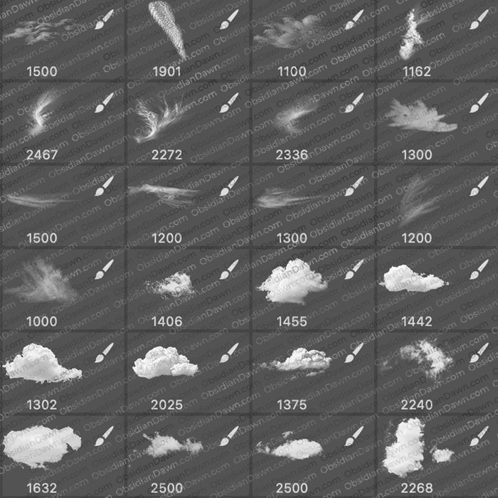 Clouds Brushes Mega Pack - Photoshop, Procreate, GIMP