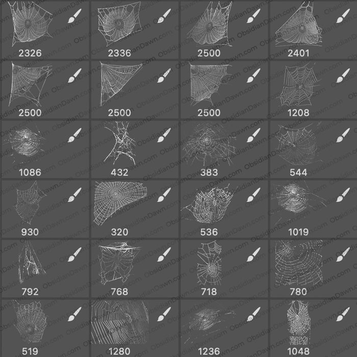 Cobweb Brushes - Photoshop, Procreate, GIMP