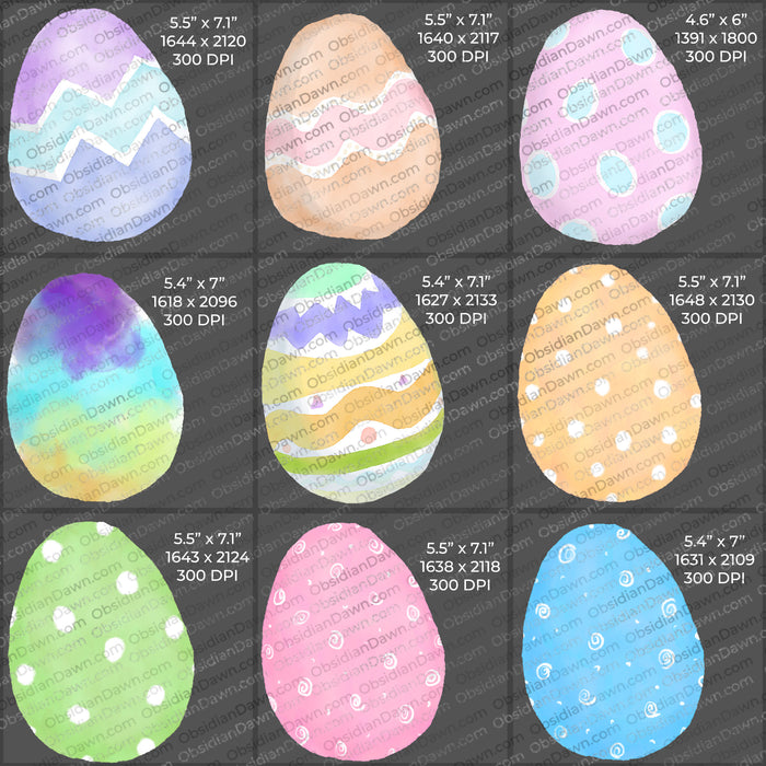 Watercolor Easter Eggs PNGs