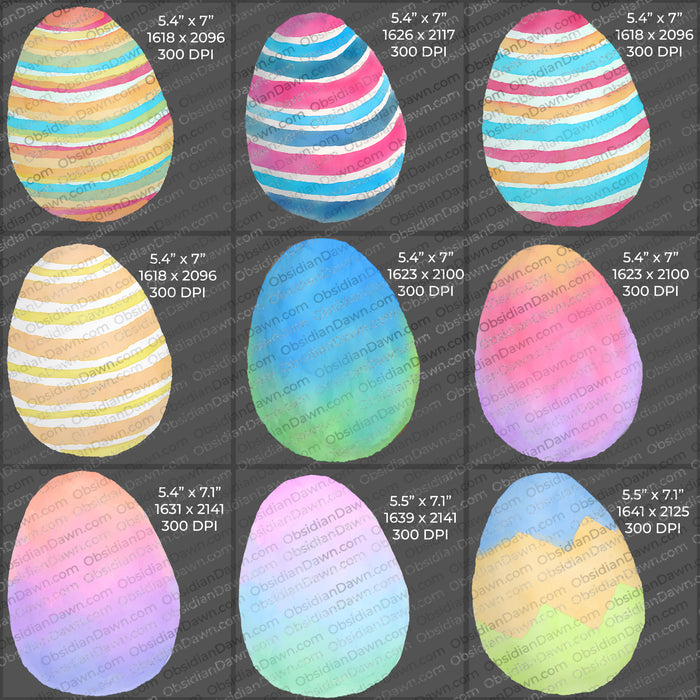Watercolor Easter Eggs PNGs