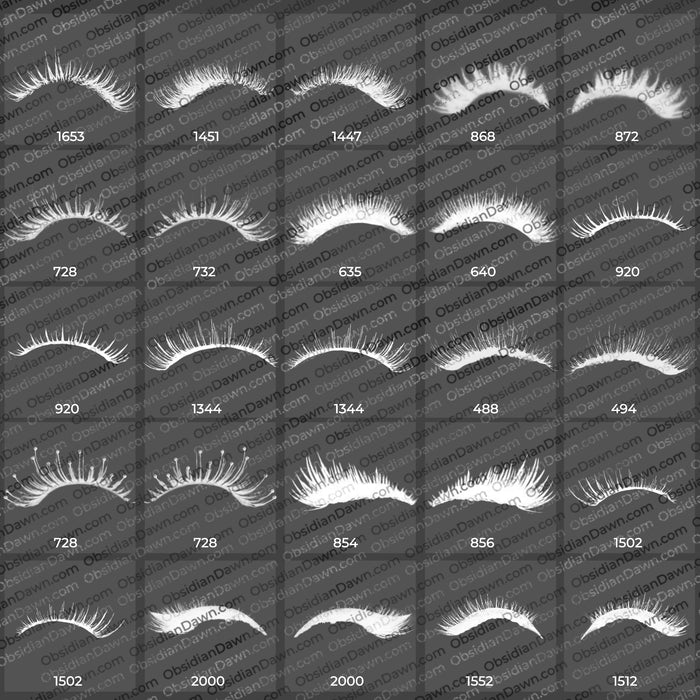 Eyelashes Brushes Mega pack – Photoshop, Procreate, GIMP