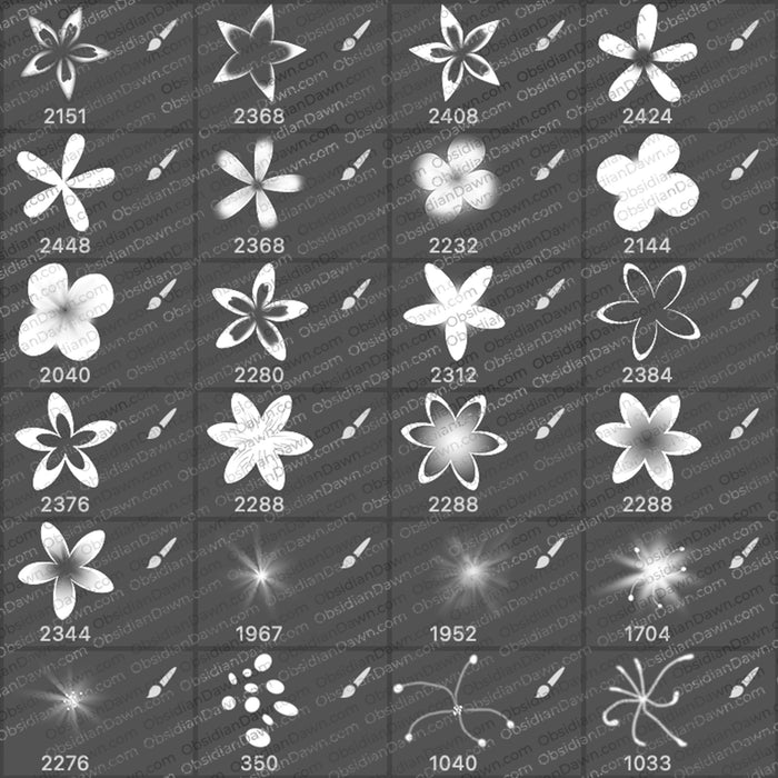 Floral Bursts Brushes - Photoshop, Procreate, GIMP