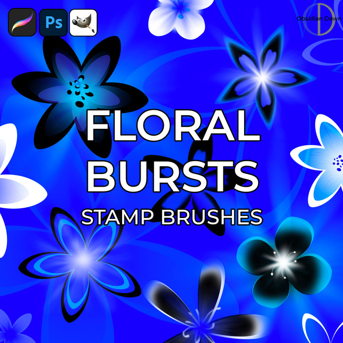 Floral Bursts Brushes - Photoshop, Procreate, GIMP