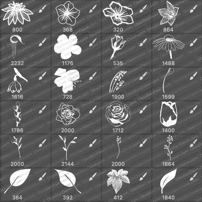 Foliage Swirls Brushes - Photoshop, Procreate, GIMP