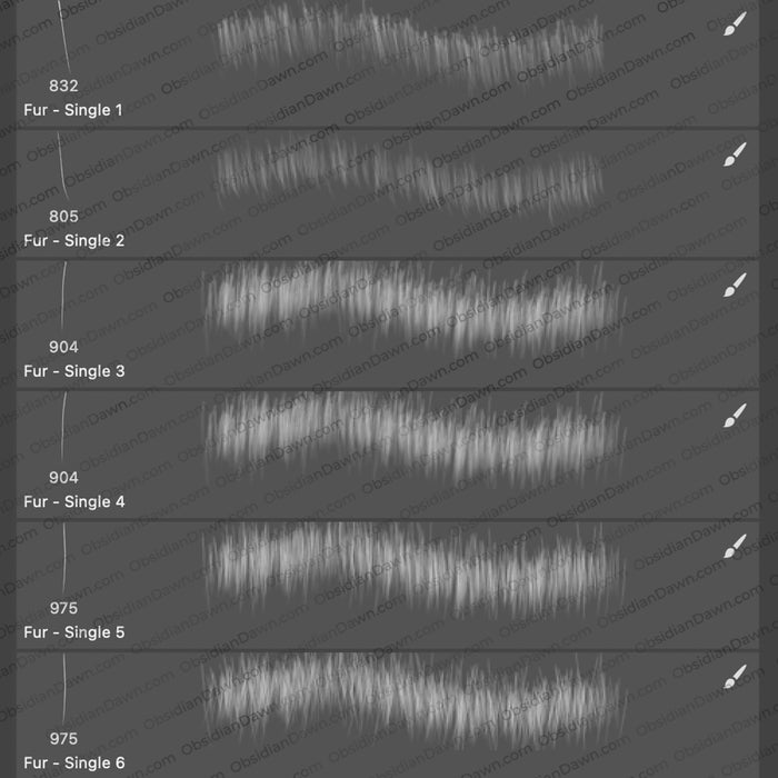 Fur Stroke Brushes - Photoshop, Procreate, GIMP