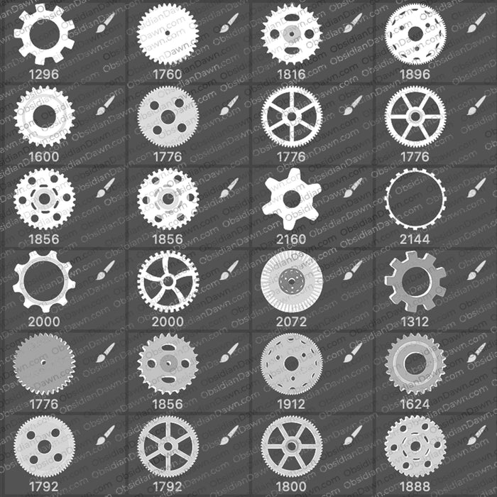 Gears Brushes - Photoshop, Procreate, GIMP