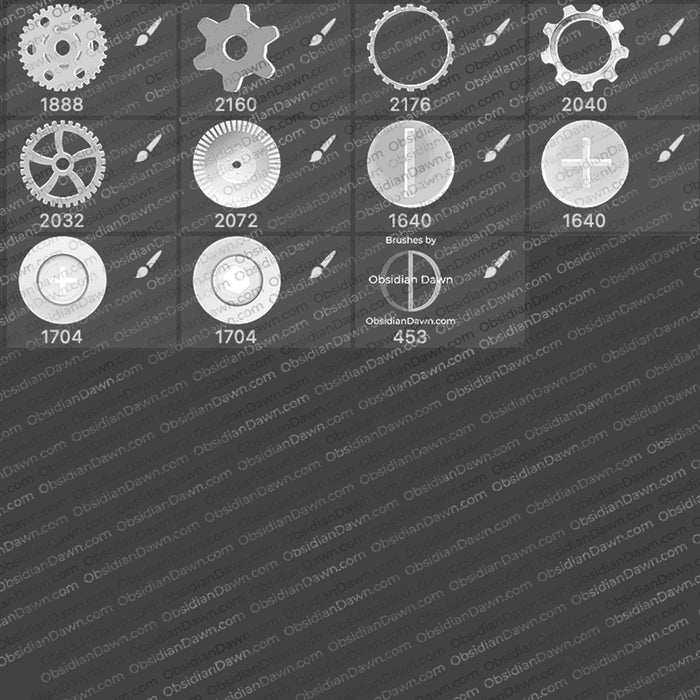 Gears Brushes - Photoshop, Procreate, GIMP