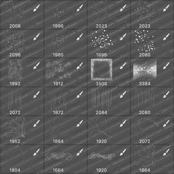 Glitter Brushes Mega Pack - Photoshop, Procreate, GIMP