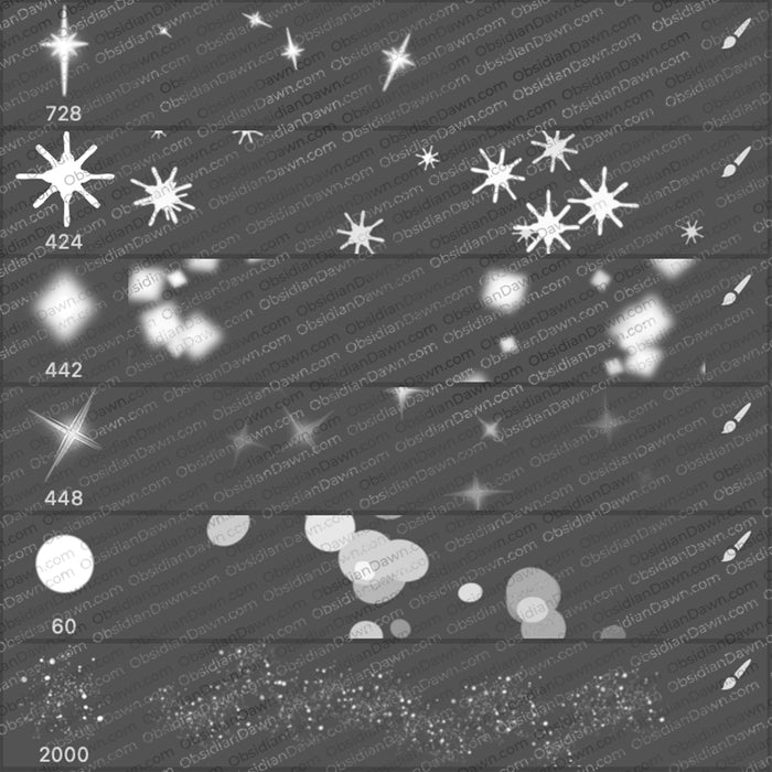 Glitter Brushes Mega Pack - Photoshop, Procreate, GIMP