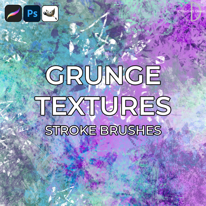 Grunge Texture Stroke Brushes - Photoshop, Procreate, GIMP