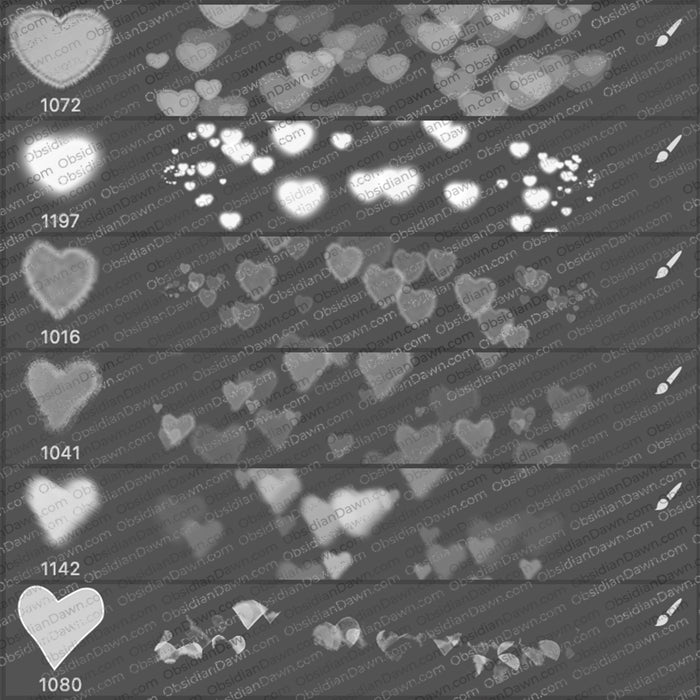 Heart Bokeh Brushes - Photoshop, Procreate, GIMP
