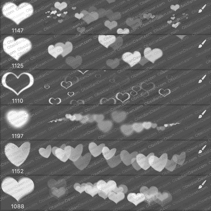 Heart Bokeh Brushes - Photoshop, Procreate, GIMP