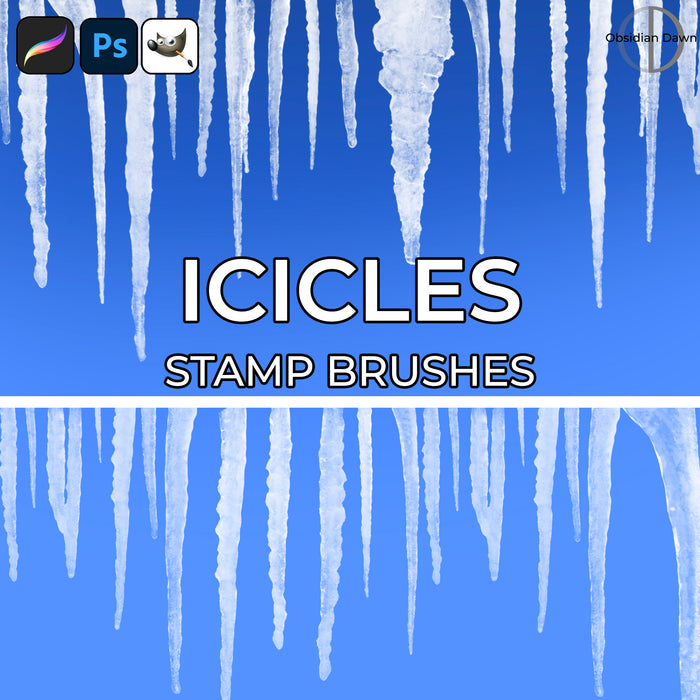 Icicles Brushes – Photoshop, Procreate, GIMP