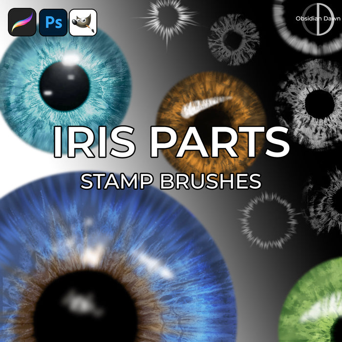 Iris Parts Brushes - Photoshop, Procreate, GIMP