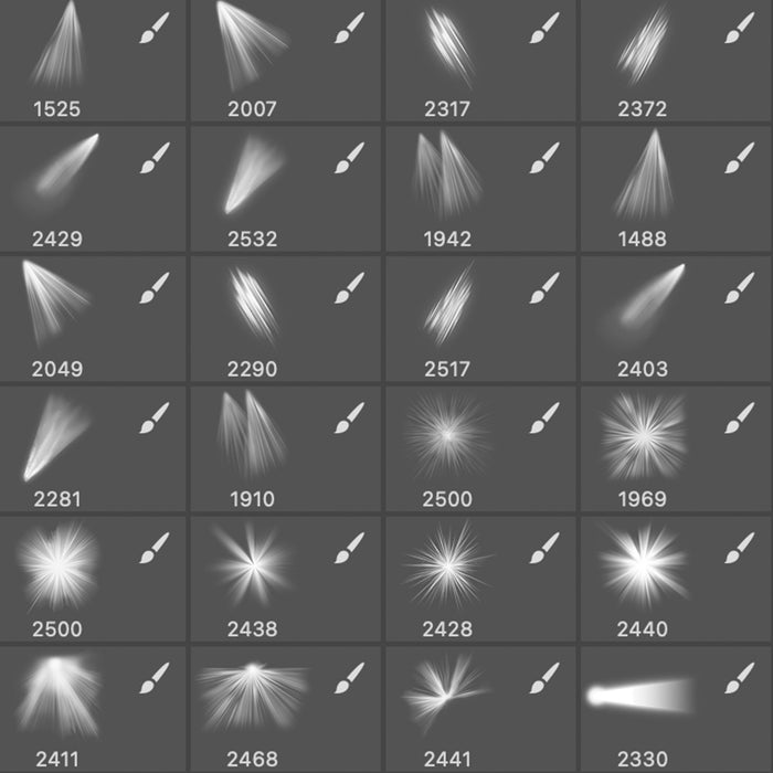 Light Beams Brushes – Photoshop, Procreate, GIMP