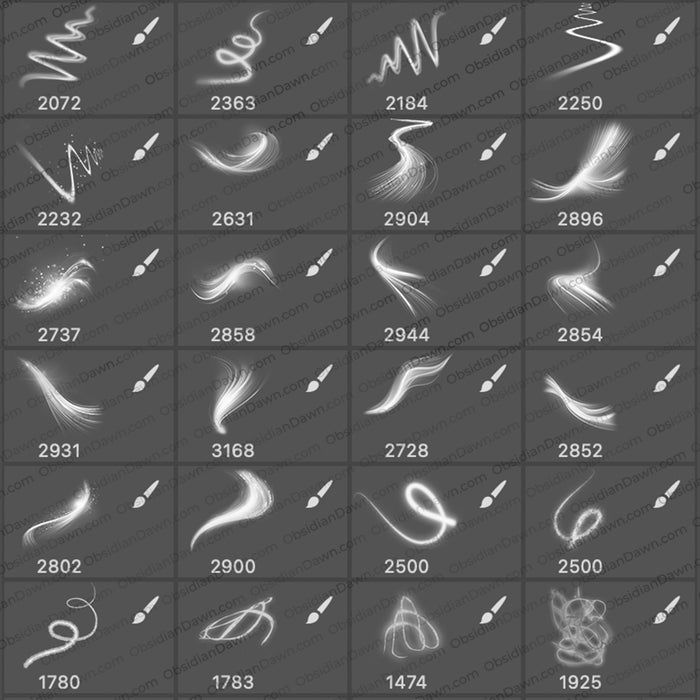 Light Swooshes Brushes - Photoshop, Procreate, GIMP
