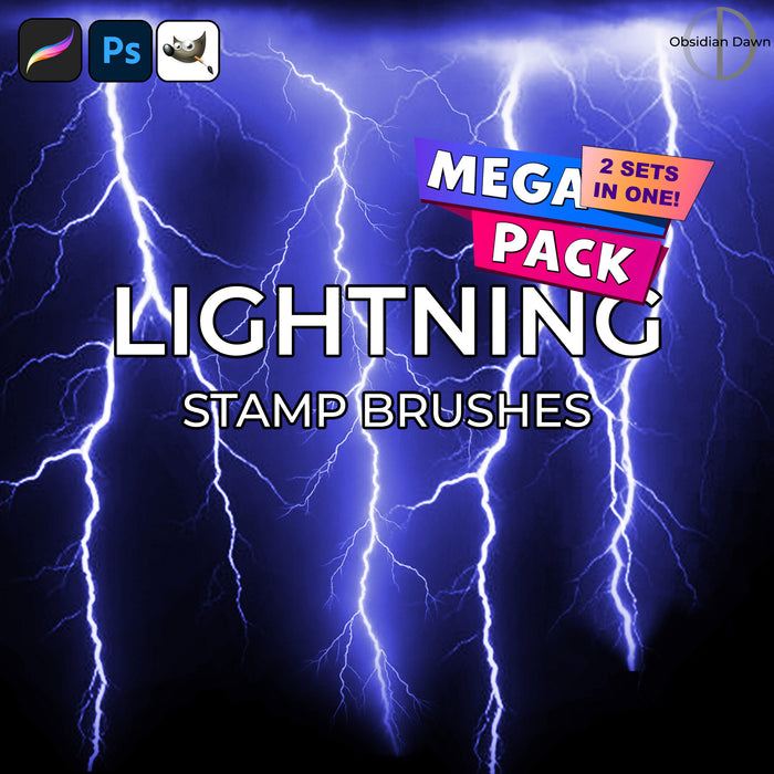 Lightning Brushes Mega Pack - Photoshop, Procreate, GIMP