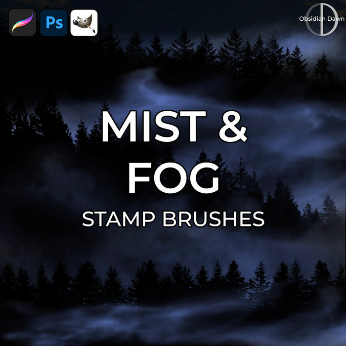 Mist and Fog Brushes - Photoshop, Procreate, GIMP