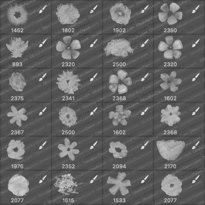 Painted Flowers and Foliage Brushes Mega Pack - Photoshop, Procreate, GIMP