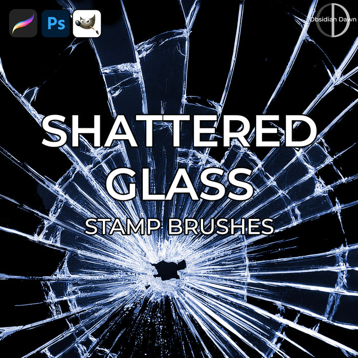 Shattered Glass Brushes - Photoshop, Procreate, GIMP