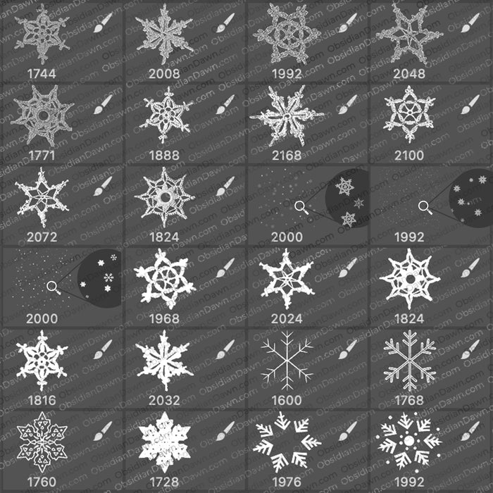 Snow & Flakes Brushes Mega Pack - Photoshop, Procreate, GIMP