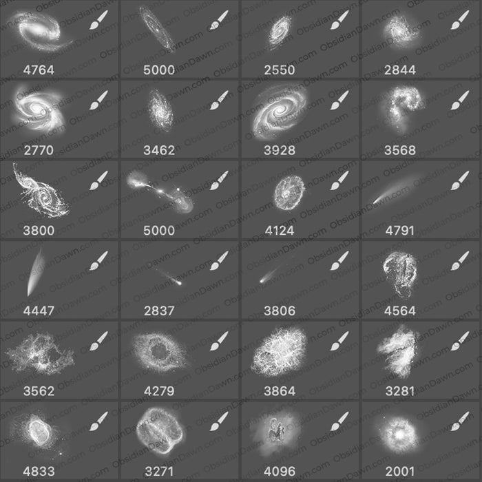 Space Brushes Mega Pack - Photoshop, Procreate, GIMP