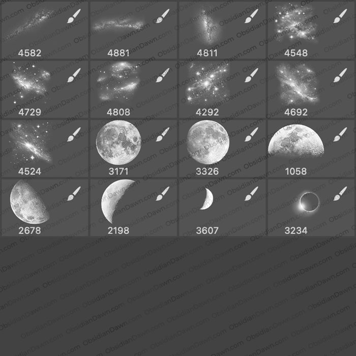 Space Brushes Mega Pack - Photoshop, Procreate, GIMP