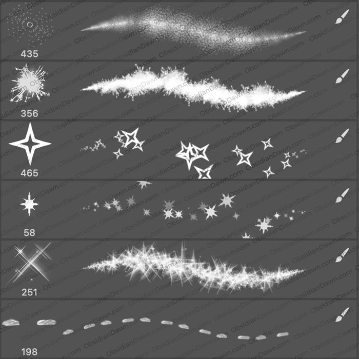 Special Effects Stroke Brushes - Photoshop, Procreate, GIMP