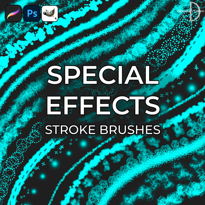 Special Effects Stroke Brushes - Photoshop, Procreate, GIMP