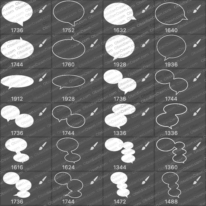 Speech Bubbles Brushes - Photoshop, Procreate, GIMP