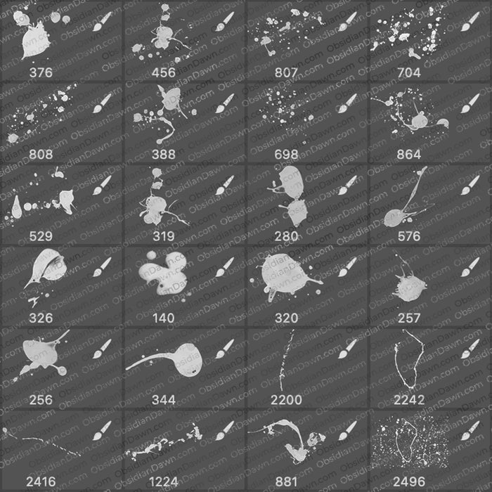 Splats and Splatters Brushes - Photoshop, Procreate, GIMP