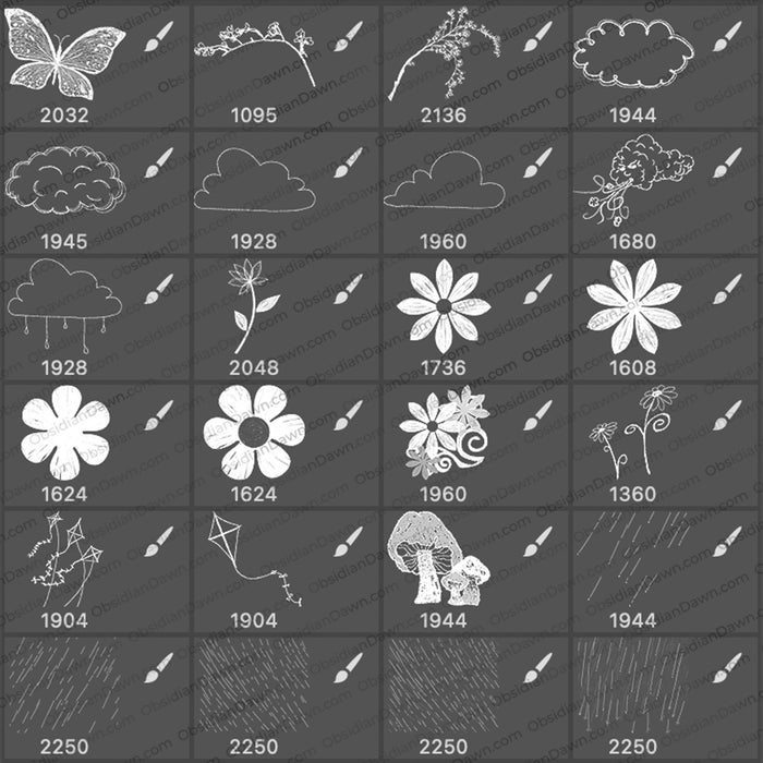 Spring Sketches Brushes - Photoshop, Procreate, GIMP