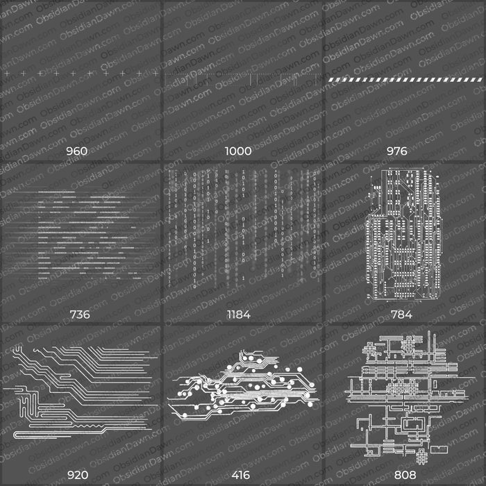 Tech Brushes Mega Pack - Photoshop, Procreate, GIMP