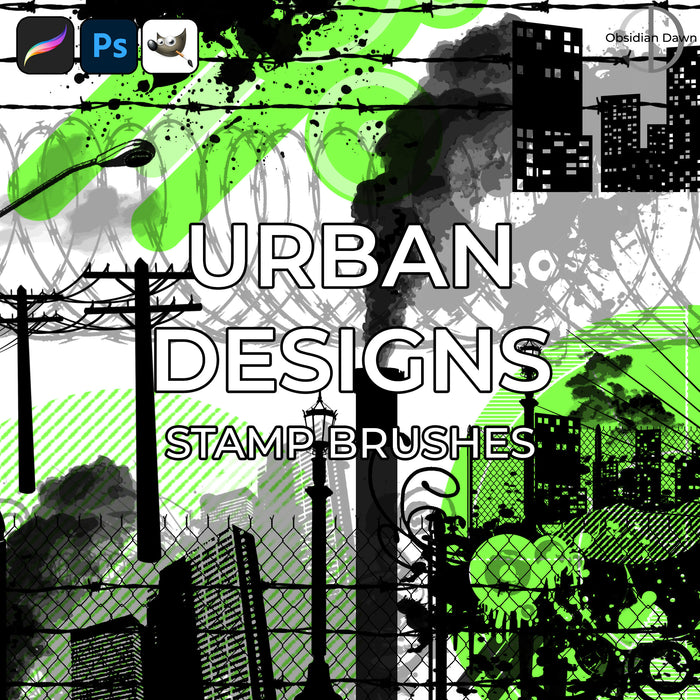 Urban Designs Brushes – Photoshop, Procreate, GIMP