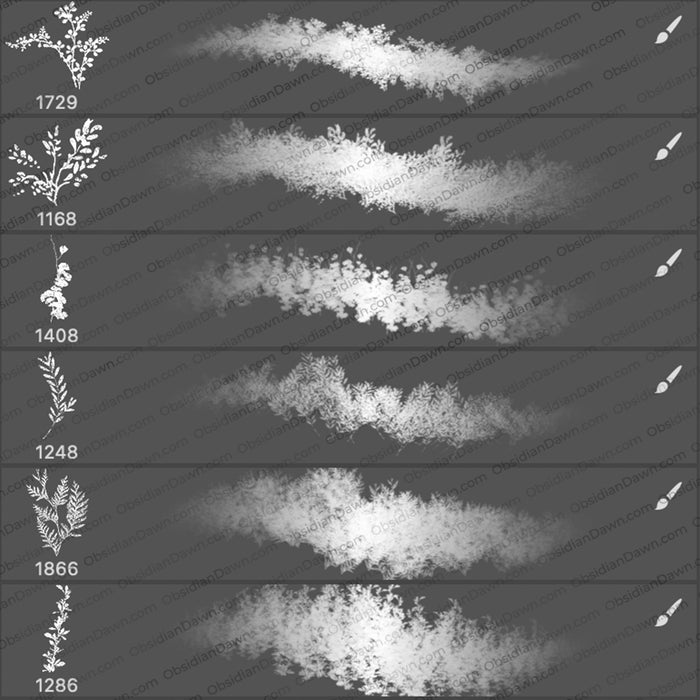 Vegetation Stroke Brushes - Photoshop, Procreate, GIMP