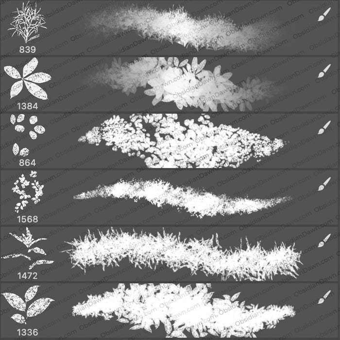Vegetation Stroke Brushes - Photoshop, Procreate, GIMP