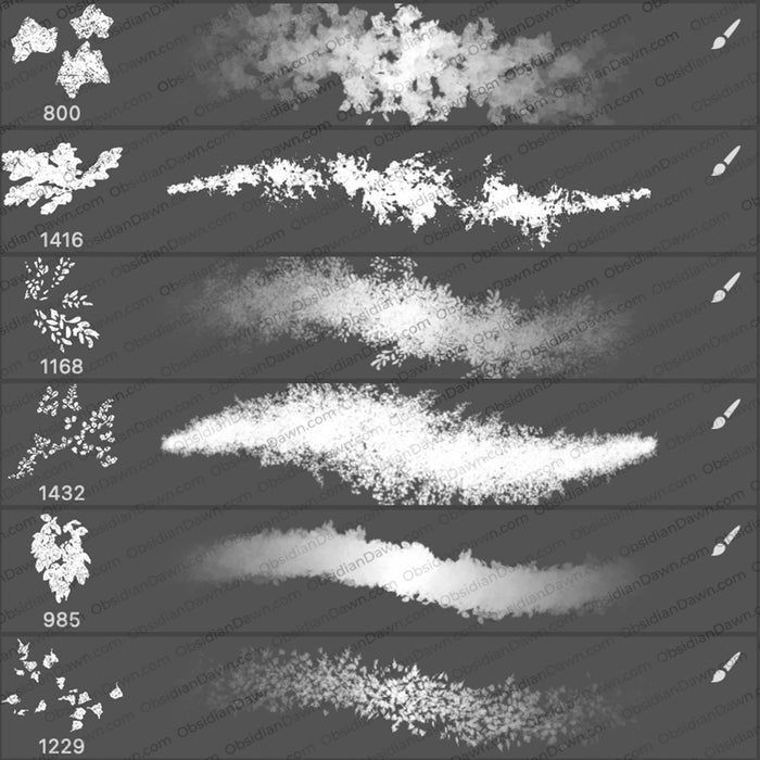 Vegetation Stroke Brushes - Photoshop, Procreate, GIMP