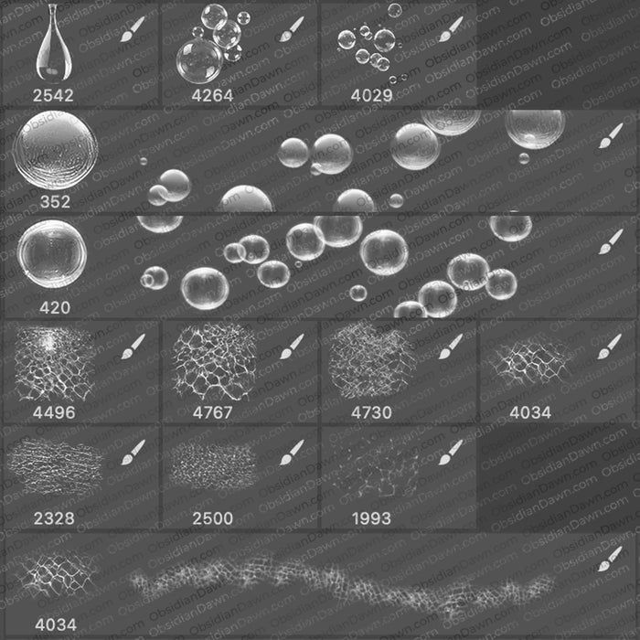 Water Brushes Mega Pack - Photoshop, Procreate, GIMP