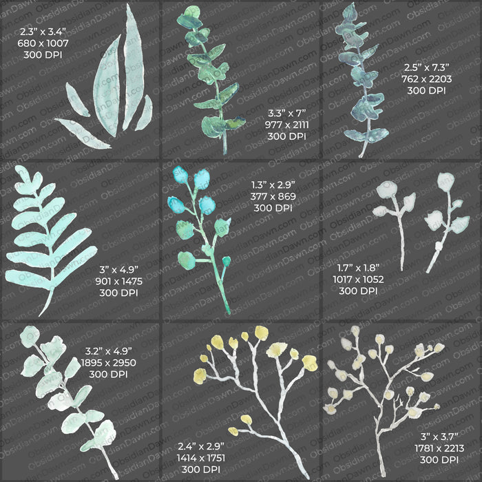 Watercolor Greenery PNGs