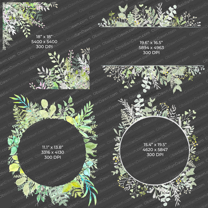 Watercolor Greenery PNGs