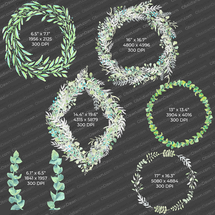 Watercolor Greenery PNGs