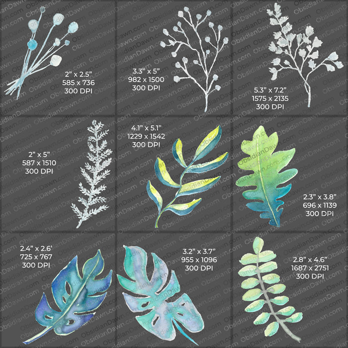 Watercolor Greenery PNGs