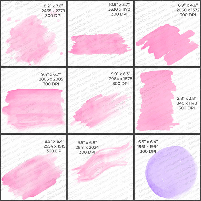 Watercolor & Glitter PNGs