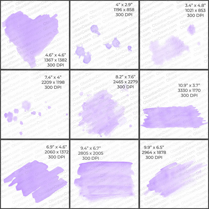 Watercolor & Glitter PNGs