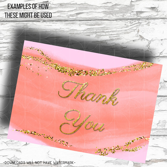 Watercolor & Glitter PNGs