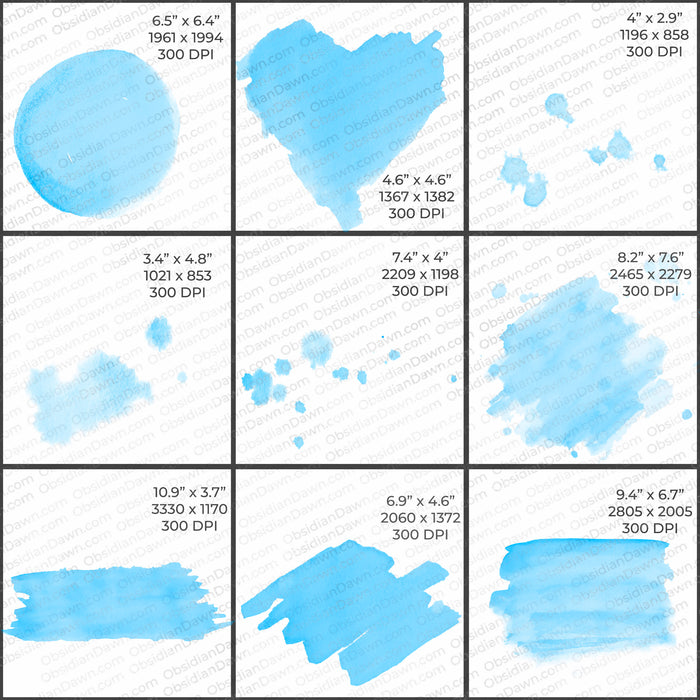 Watercolor & Glitter PNGs